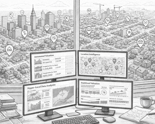City data analysis from a modern office